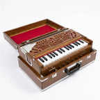Premium Varanasi Handmade Concert Harmonium – Portable 32-Key Foldable Harmonium with Teak Wood Finish & Storage Case