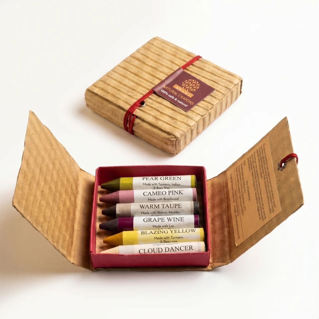 Handmade Natural Wax Crayons with Wild Himalayan Beeswax | Uttarakhand Artisan Set Main image
