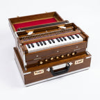 Premium Varanasi Handmade Concert Harmonium – Portable 32-Key Foldable Harmonium with Teak Wood Finish & Storage Case