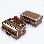 Premium Varanasi Handmade Concert Harmonium – Portable 32-Key Foldable Harmonium with Teak Wood Finish & Storage Case