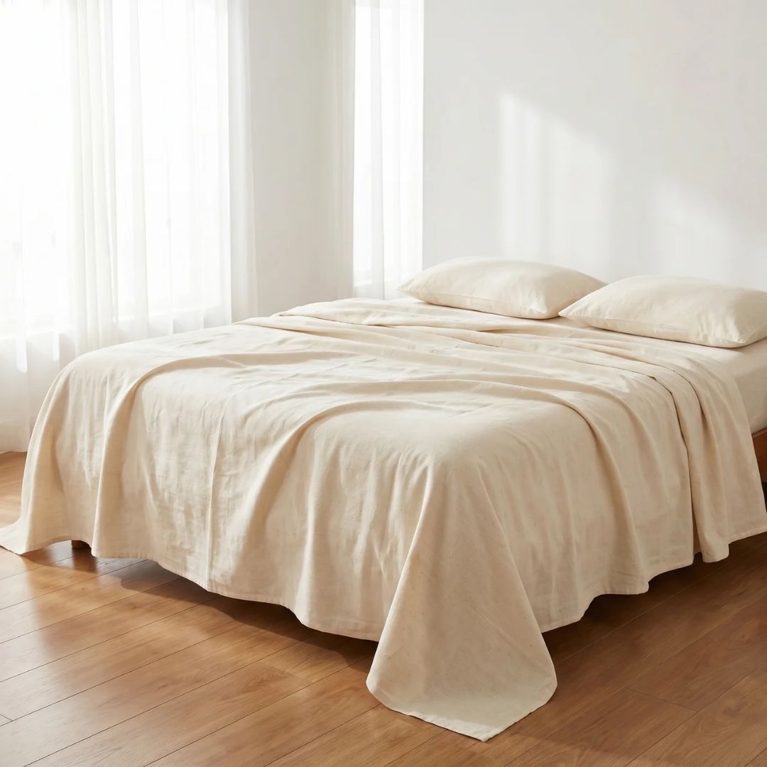 Handwoven Cotton Bedspread – King/Double Size, 100% Natural & Breathable Main image
