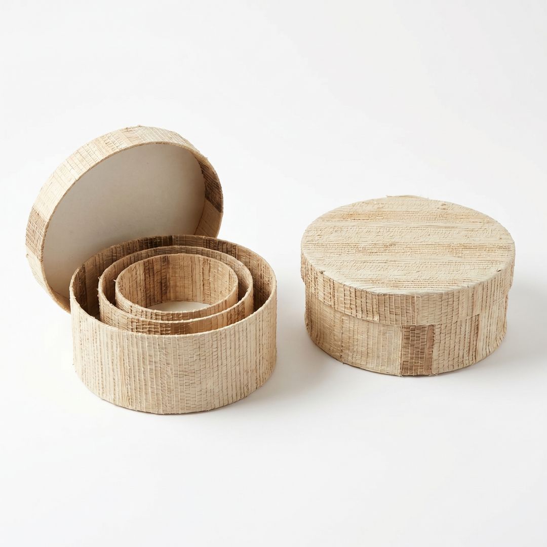 Handcrafted Banana Fiber Boxes – Artisan Storage from Karnataka Secondary image
